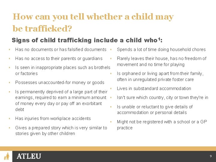 How can you tell whether a child may be trafficked? Signs of child trafficking