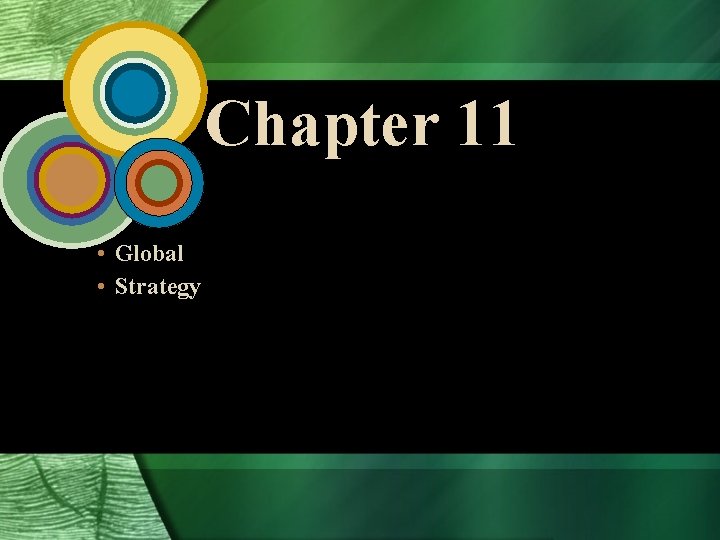 Chapter 11 • Global • Strategy  Chapter 11 • Global • Strategy