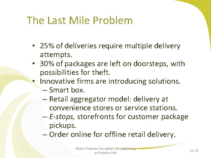 The Last Mile Problem • 25% of deliveries require multiple delivery attempts. • 30%