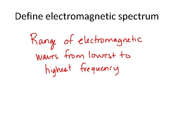 Define electromagnetic spectrum 