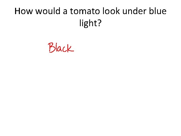 How would a tomato look under blue light? 