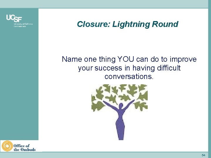 Closure: Lightning Round Name one thing YOU can do to improve your success in