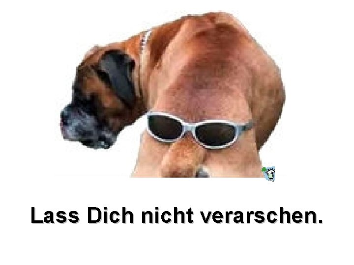Lass Dich nicht verarschen. Lass Dich nicht verarschen.
