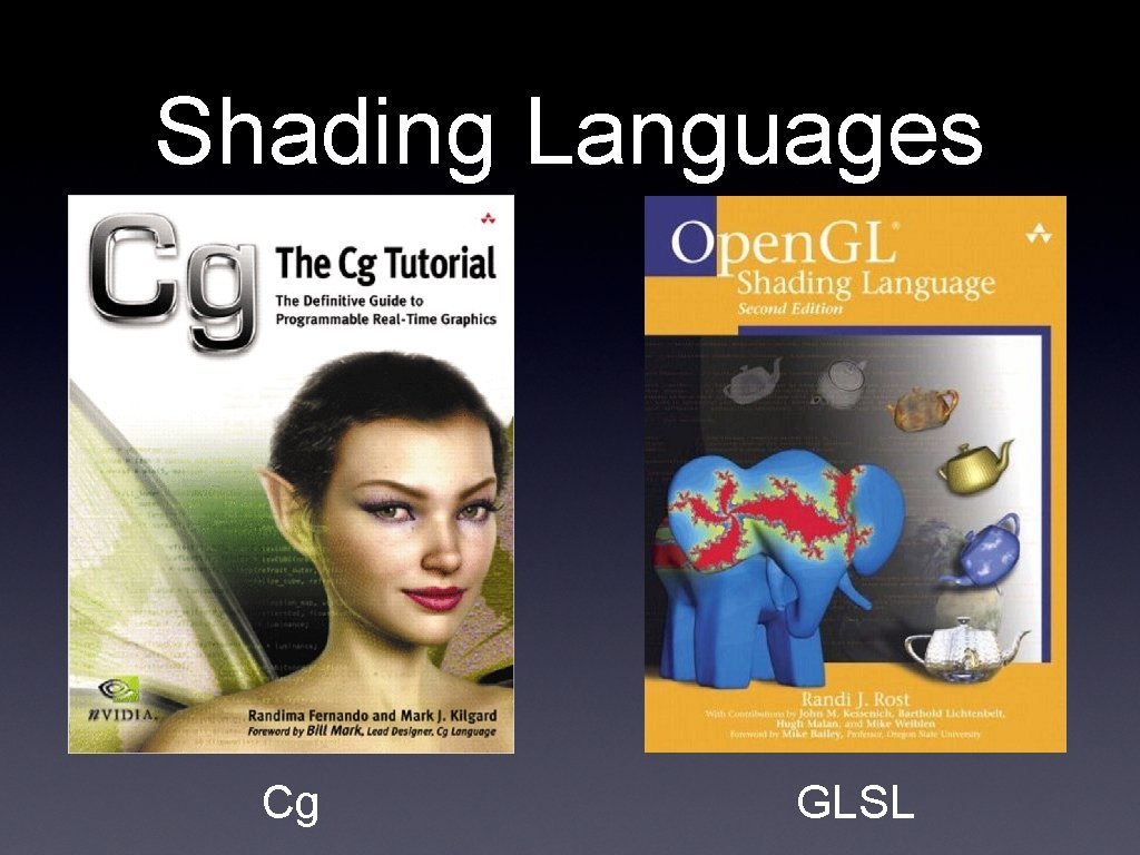 Shading Languages Cg GLSL 