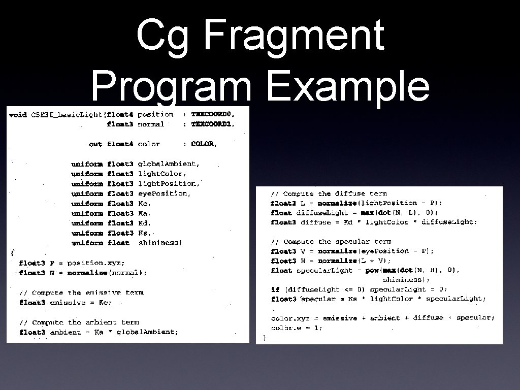 Cg Fragment Program Example 