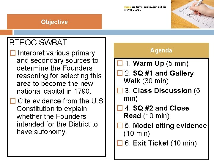 Image courtesy of pixabay. com and has a CC-0 License. Objective BTEOC SWBAT �