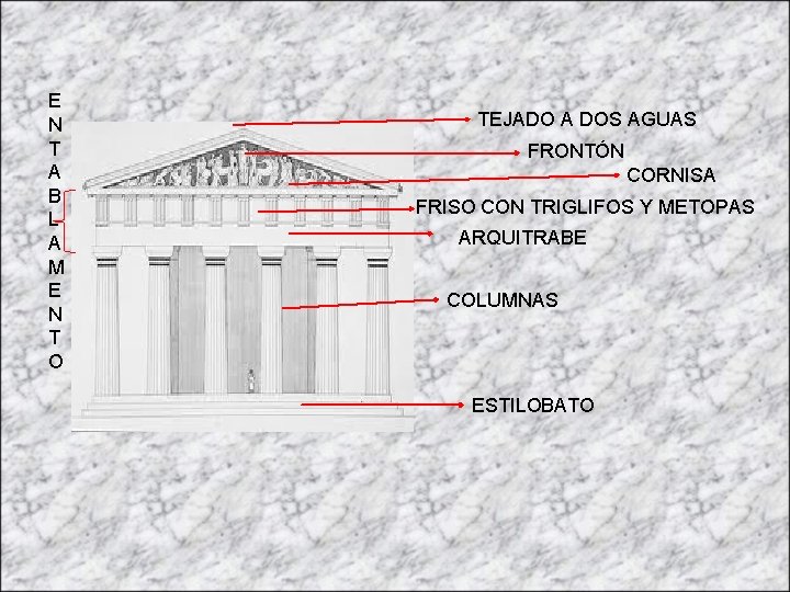 E N T A B L A M E N T O TEJADO A