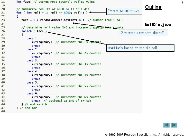 Iterate 6000 times Outline 5 Roll. Die. java Generate a random (2 ofdie 2) Iterate 6000 times Outline 5 Roll. Die. java Generate a random (2 ofdie 2)