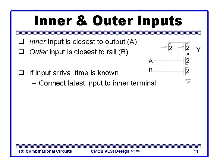 Inner & Outer Inputs q Inner input is closest to output (A) q Outer