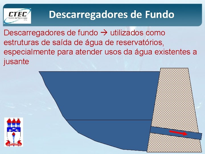 Descarregadores de Fundo Descarregadores de fundo utilizados como estruturas de saída de água de