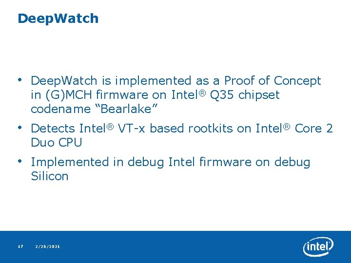 Deep. Watch • Deep. Watch is implemented as a Proof of Concept in (G)MCH