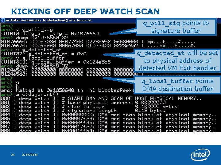 KICKING OFF DEEP WATCH SCAN g_pill_sig points to signature buffer g_detected_at will be set