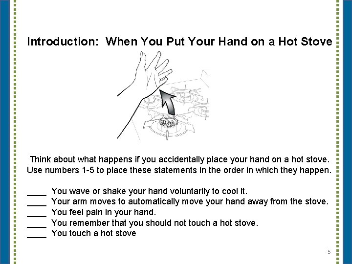 Hand on a Hot Stove A Neurobiology Activity