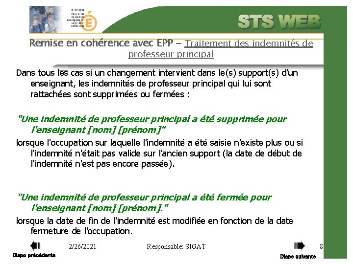 Remise en cohérence avec EPP - Traitement des indemnités de professeur principal Dans tous