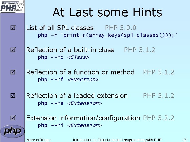 At Last some Hints þ List of all SPL classes PHP 5. 0. 0