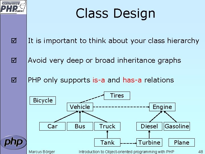 Class Design þ It is important to think about your class hierarchy þ Avoid