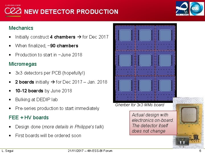 NEW DETECTOR PRODUCTION Mechanics § Initially construct 4 chambers for Dec 2017 § When