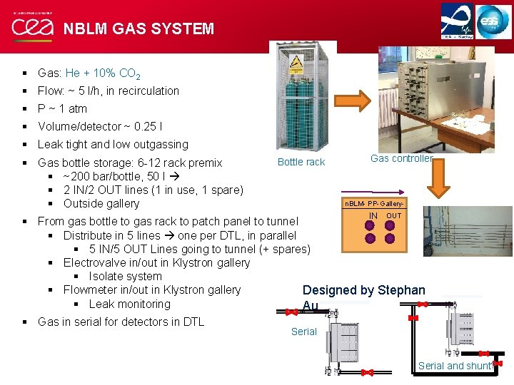 NBLM GAS SYSTEM § Gas: He + 10% CO 2 § Flow: ~ 5