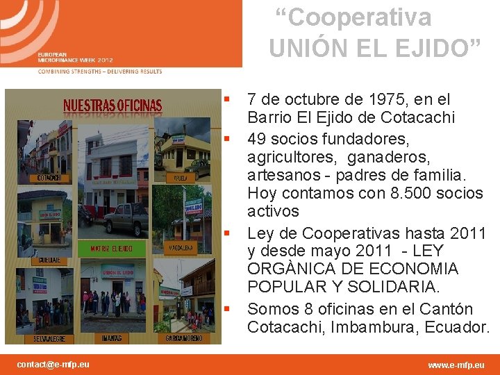 “Cooperativa UNIÓN EL EJIDO” § 7 de octubre de 1975, en el Barrio El