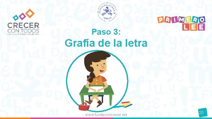 Paso 3: Grafía de la letra www. fundacioncrecer. net 20 