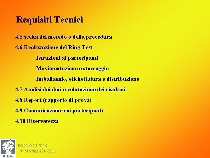 Requisiti Tecnici 4. 5 scelta del metodo o della procedura 4. 6 Realizzazione del