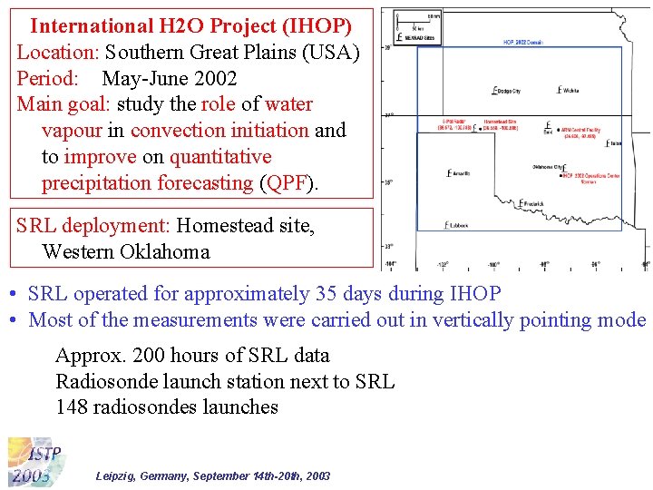 International H 2 O Project (IHOP) Location: Southern Great Plains (USA) Period: May-June 2002