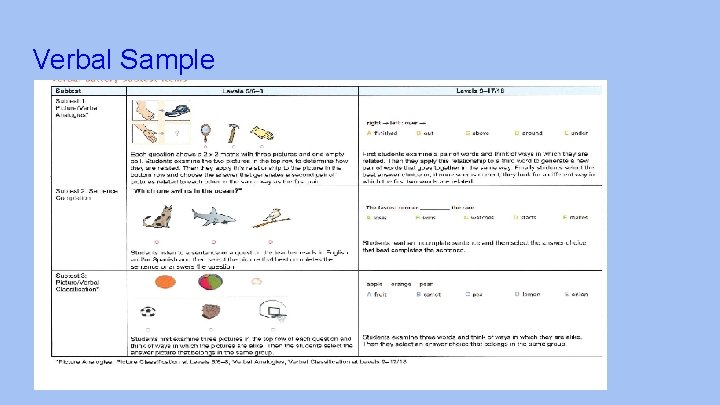 Verbal Sample 