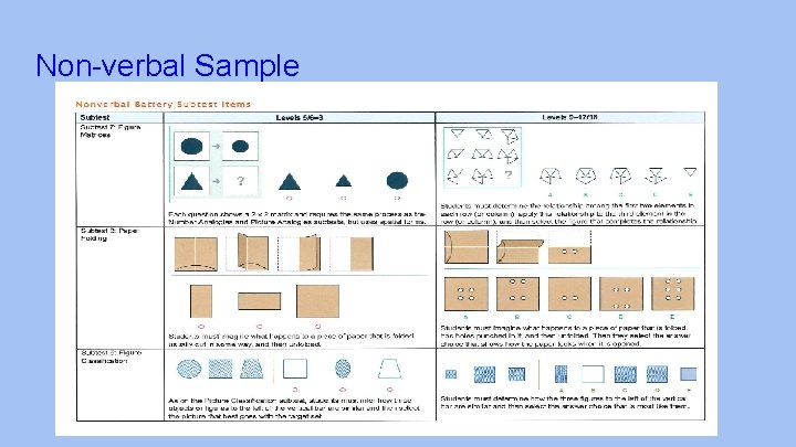 Non-verbal Sample 