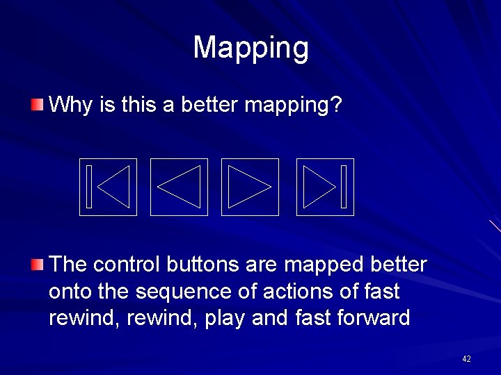 Mapping Why is this a better mapping? The control buttons are mapped better onto