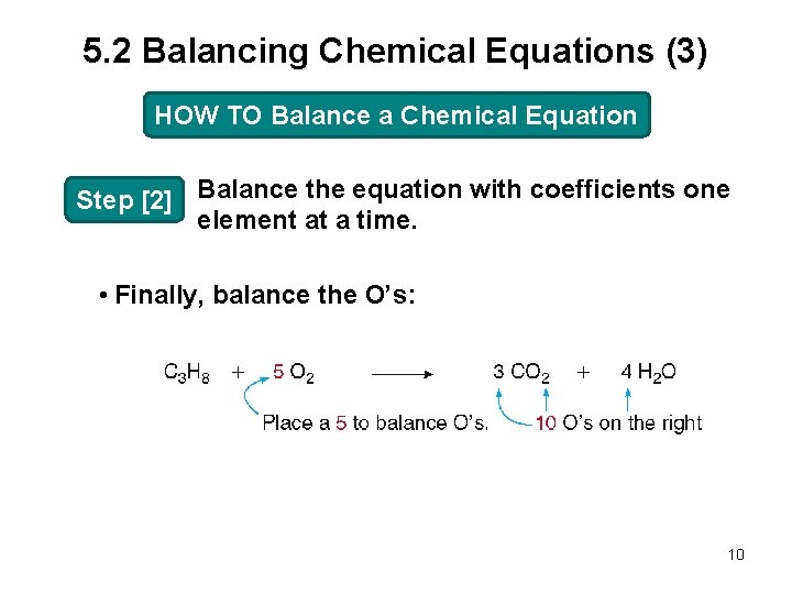 5. 2 Balancing Chemical Equations (3) HOW TO Balance a Chemical Equation Step [2]