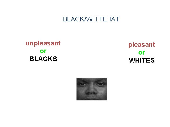 BLACK/WHITE IAT unpleasant or BLACKS pleasant or WHITES 