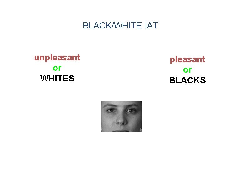 BLACK/WHITE IAT unpleasant or WHITES pleasant or BLACKS 