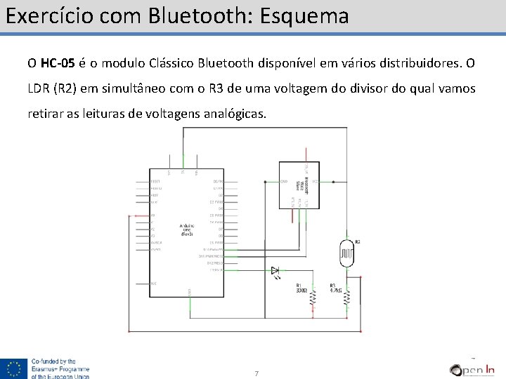 Exercício com Bluetooth: Esquema O HC-05 é o modulo Clássico Bluetooth disponível em vários
