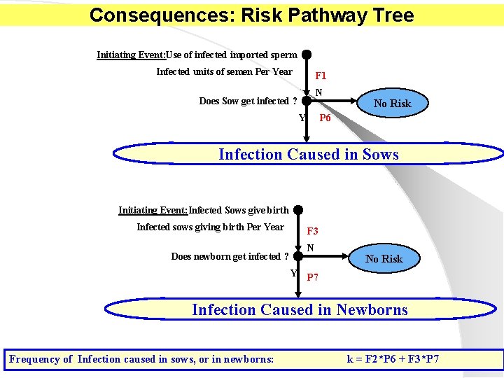 Consequences: Risk Pathway Tree Initiating Event: Use of infected imported sperm Infected units of