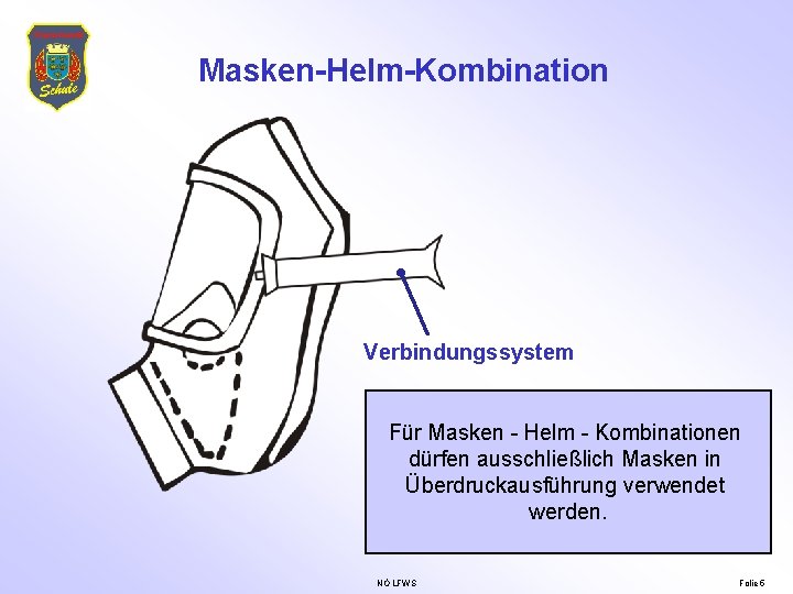 Masken-Helm-Kombination Verbindungssystem Für Masken - Helm - Kombinationen dürfen ausschließlich Masken in Überdruckausführung verwendet