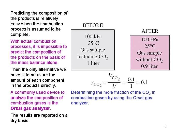Predicting the composition of the products is relatively easy when the combustion process is
