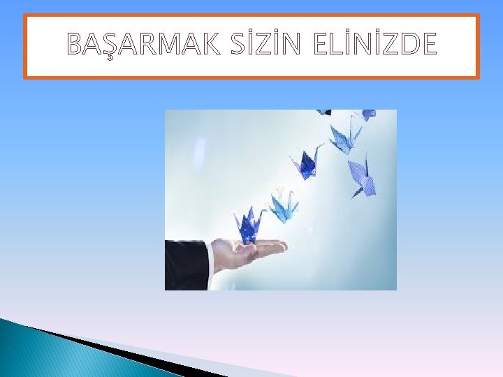 BAŞARMAK SİZİN ELİNİZDE 