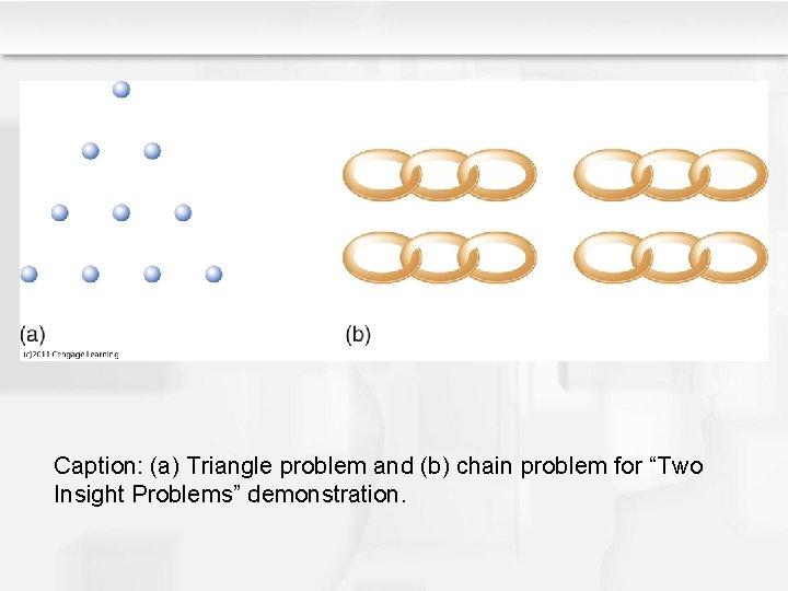 Caption: (a) Triangle problem and (b) chain problem for “Two Insight Problems” demonstration. 