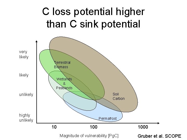 C loss potential higher than C sink potential very likely Terrestrial Biomass likely Wetlands