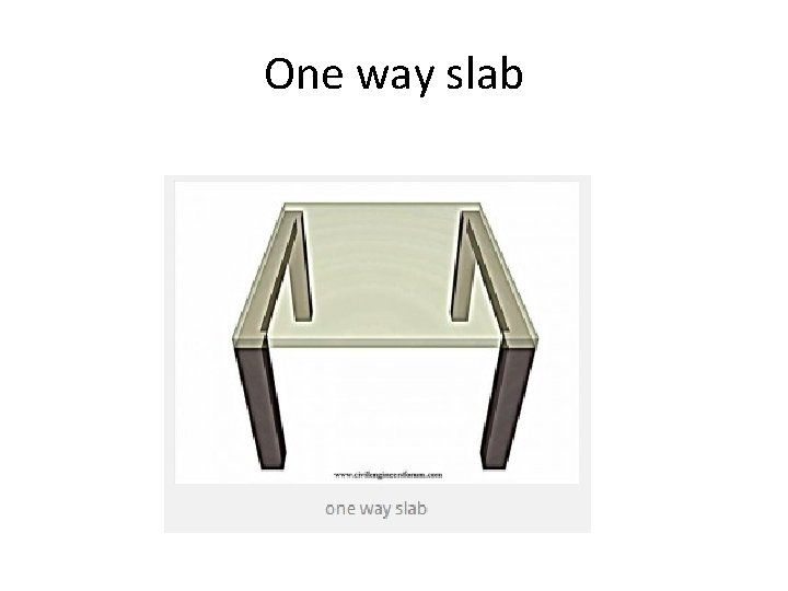 One way slab 