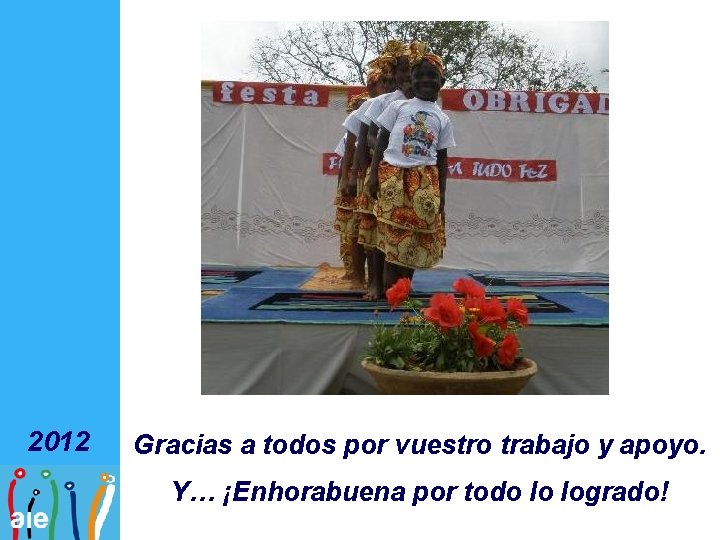 2012 Gracias a todos por vuestro trabajo y apoyo. Y… ¡Enhorabuena por todo lo