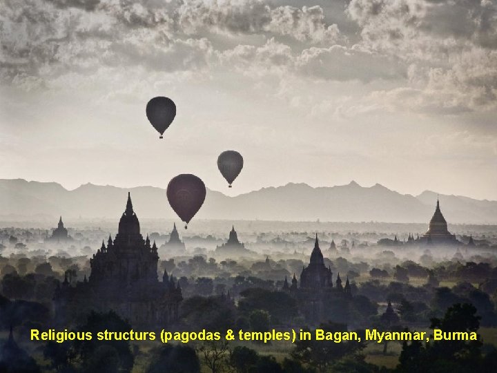 Religious structurs (pagodas & temples) in Bagan, Myanmar, Burma 