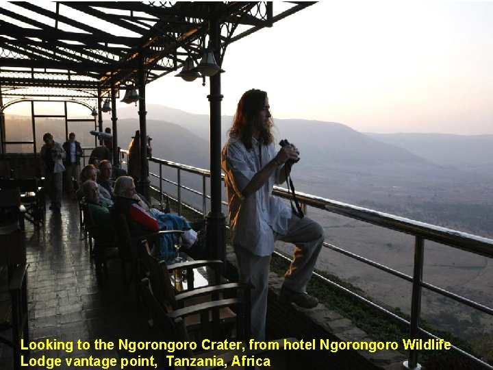 Looking to the Ngorongoro Crater, from hotel Ngorongoro Wildlife Lodge vantage point, Tanzania, Africa