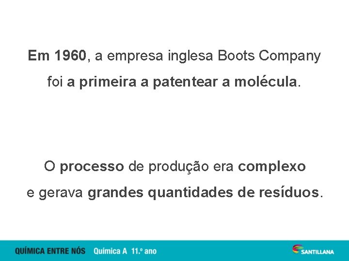 Em 1960, a empresa inglesa Boots Company foi a primeira a patentear a molécula.