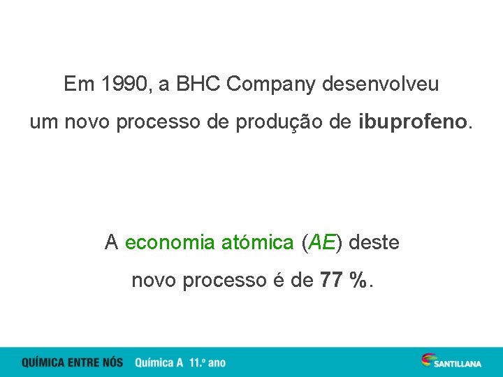 Em 1990, a BHC Company desenvolveu um novo processo de produção de ibuprofeno. A