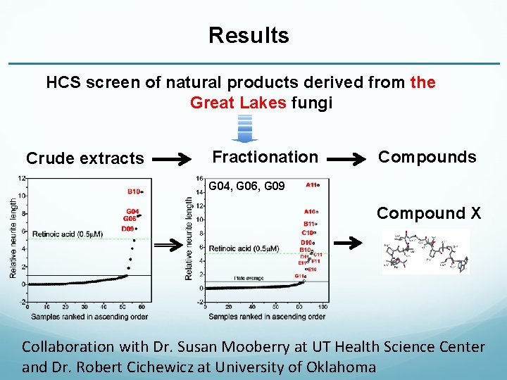 Results HCS screen of natural products derived from the Great Lakes fungi Crude extracts