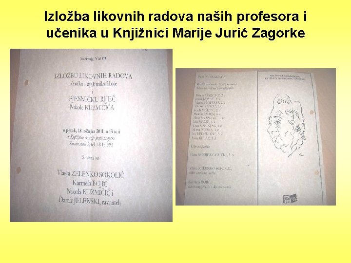 Izložba likovnih radova naših profesora i učenika u Knjižnici Marije Jurić Zagorke 