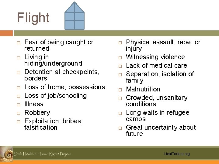 Flight Fear of being caught or returned Living in hiding/underground Detention at checkpoints, borders