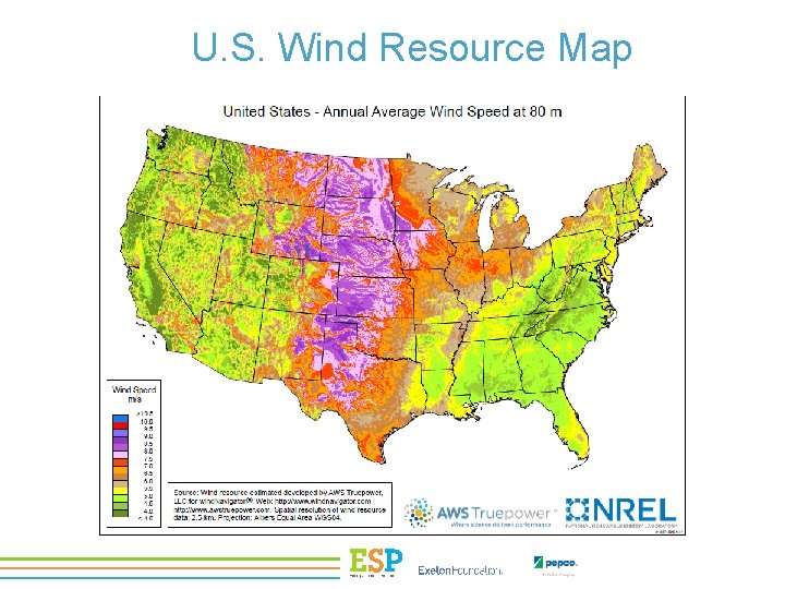 U. S. Wind Resource Map 