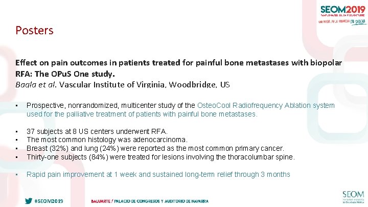 Posters Effect on pain outcomes in patients treated for painful bone metastases with biopolar